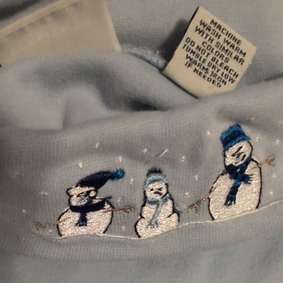 Snowmen Light Blue Turtleneck - Picture 5 of 6